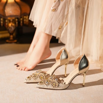 Pantofi cu toc înalt pentru femei, vârf ascuțit, toc subțire peste 8 cm, închidere