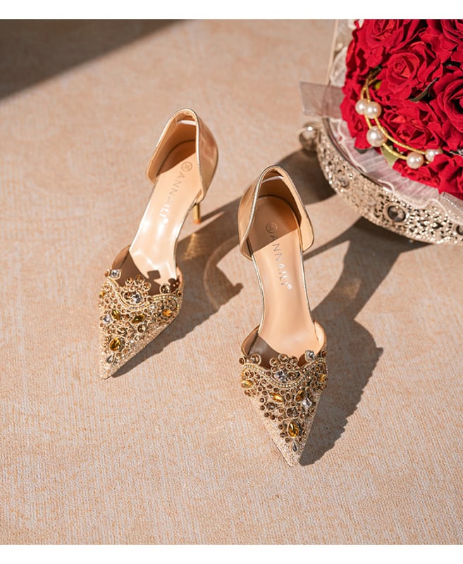 Pantofi cu toc înalt pentru femei, vârf ascuțit, toc subțire peste 8 cm, închidere