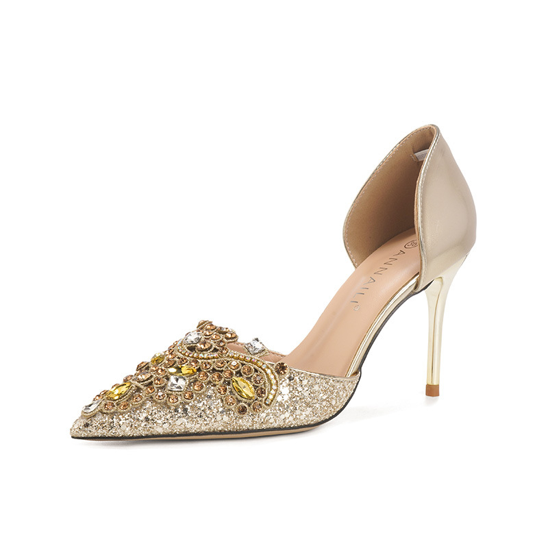 Pantofi cu toc înalt pentru femei, vârf ascuțit, toc subțire peste 8 cm, închidere