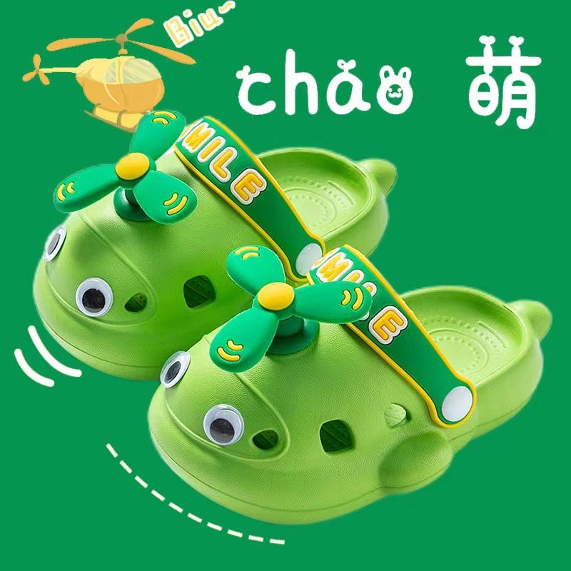 Sandale pentru copii din EVA cu găuri, model desen animat, respirante, anti-alunecare, talpă groasă, turnare prin injecție