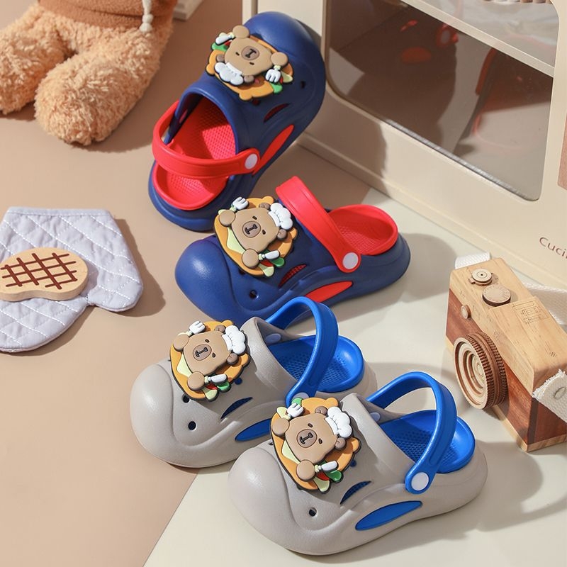 Dječje EVA sandale s rupicama, zatvorenim vrhom, protivklizne, mekani potplat, Cartoon Paradise stil, unisex, 1–6 godina