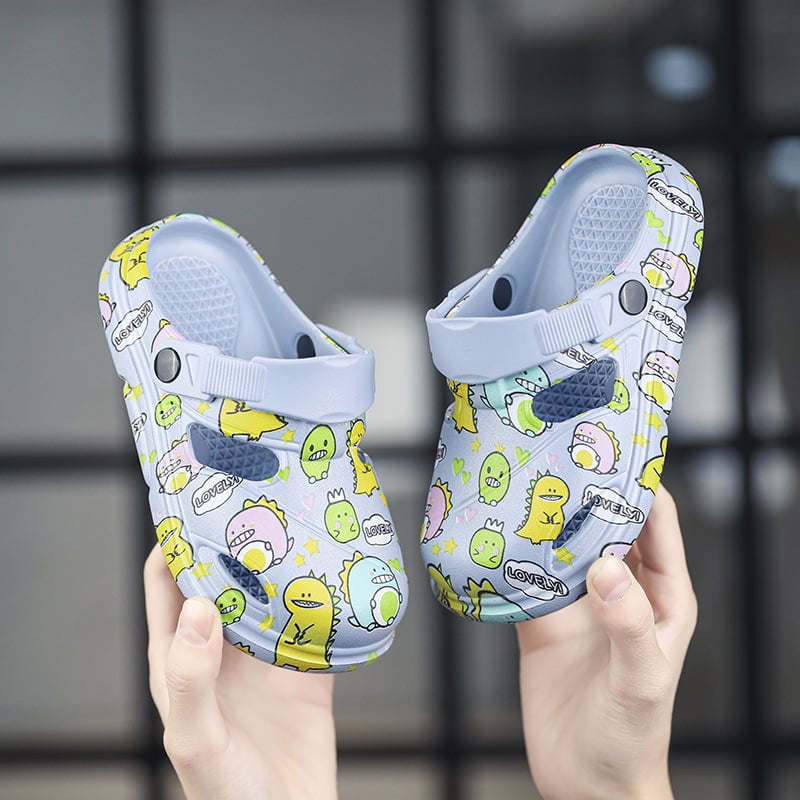 Gyerekek Crocs-stílusú papucs – EVA felső rész, EVA talp, állatmintázat, lélegző