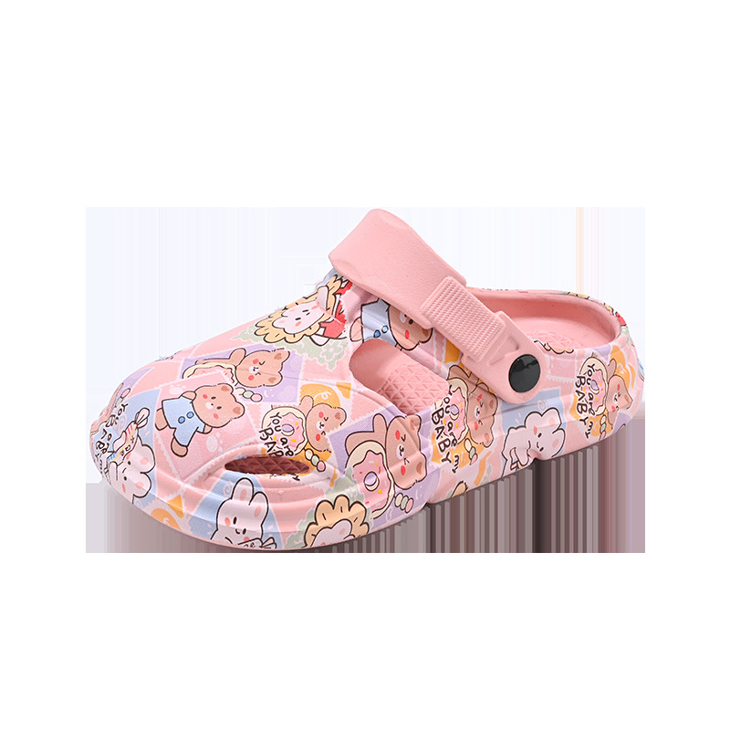 Gyerekek Crocs-stílusú papucs – EVA felső rész, EVA talp, állatmintázat, lélegző