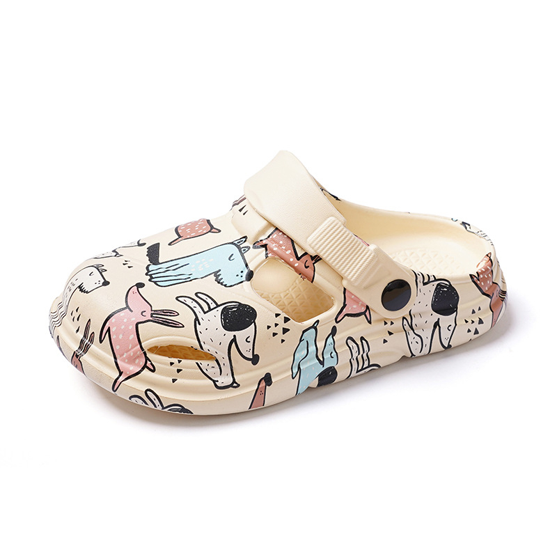 Gyerekek Crocs-stílusú papucs – EVA felső rész, EVA talp, állatmintázat, lélegző