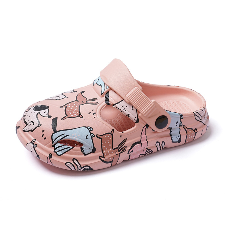 Gyerekek Crocs-stílusú papucs – EVA felső rész, EVA talp, állatmintázat, lélegző