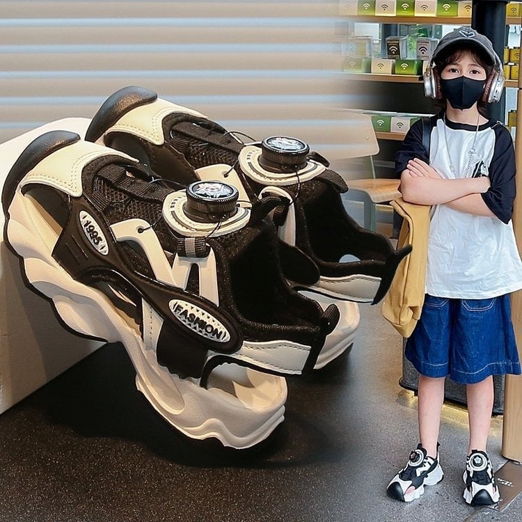 Ανδρικά σανδάλια Baotou-στιλ με κλειστό δάχτυλο, PU επάνω, σόλα από συνθετικό υλικό, διαπνοή, κλείσιμο Velcro και αγκράφα