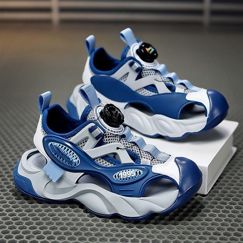 Ανδρικά σανδάλια Baotou-στιλ με κλειστό δάχτυλο, PU επάνω, σόλα από συνθετικό υλικό, διαπνοή, κλείσιμο Velcro και αγκράφα