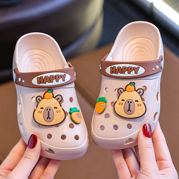 Lyukas gyerekcipő – Slip-On, Cartoon reliefes PVC felsőrész és talp, légáteresztő, csúszásmentes, masszázs, magasság növelő, nyári casual cipő