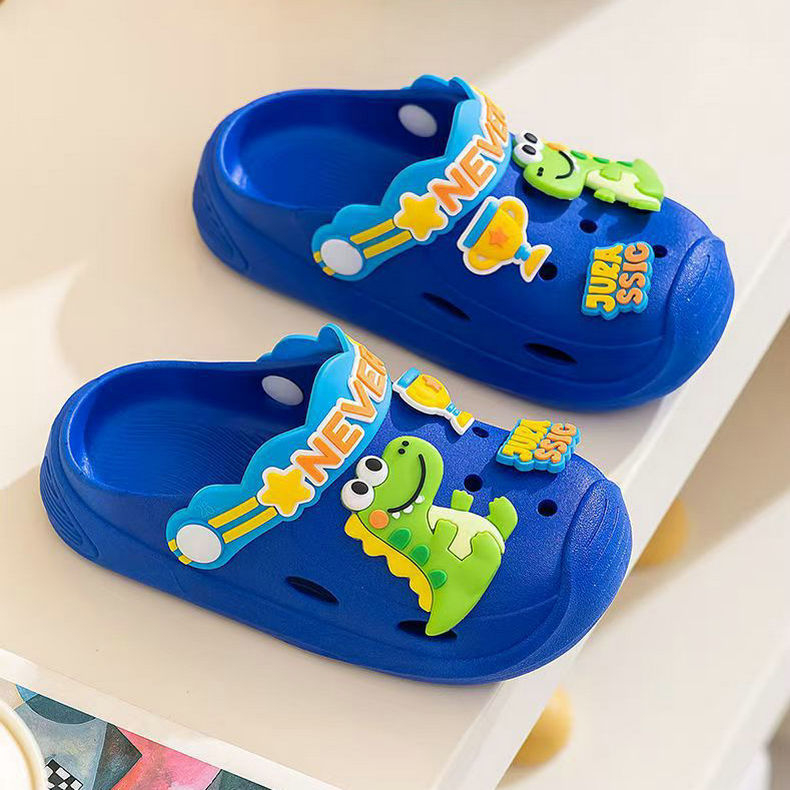 Ljetne dječje perforirane sandale s motivom dinosaura, unisex, uzrast 3–12 godina, dva načina nošenja, protuklizne