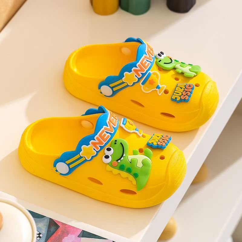 Ljetne dječje perforirane sandale s motivom dinosaura, unisex, uzrast 3–12 godina, dva načina nošenja, protuklizne