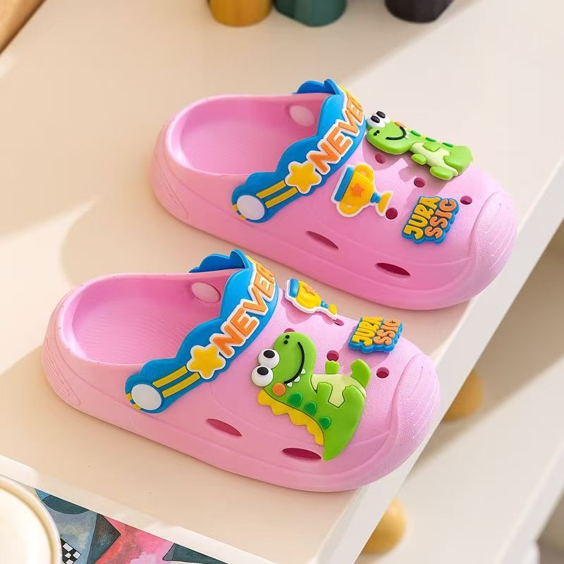 Ljetne dječje perforirane sandale s motivom dinosaura, unisex, uzrast 3–12 godina, dva načina nošenja, protuklizne