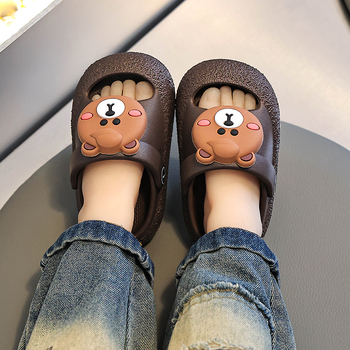 Pantofi cu găuri pentru copii mici, partea superioară EVA și talpa EVA, model cartoon, anti-derapare, vârste 1–6 ani