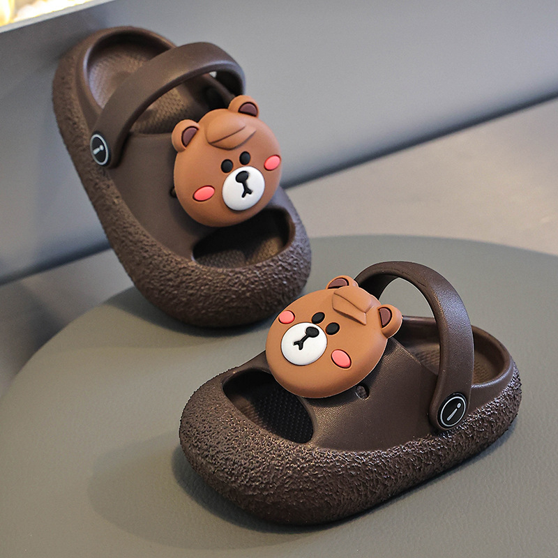 Pantofi cu găuri pentru copii mici, partea superioară EVA și talpa EVA, model cartoon, anti-derapare, vârste 1–6 ani