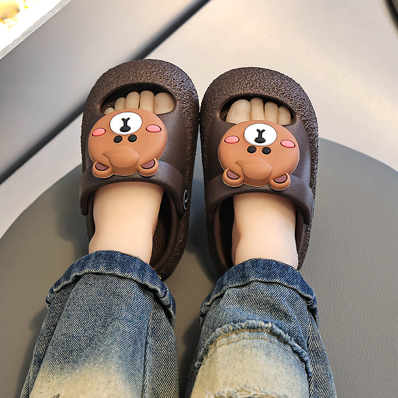 Pantofi cu găuri pentru copii mici, partea superioară EVA și talpa EVA, model cartoon, anti-derapare, vârste 1–6 ani