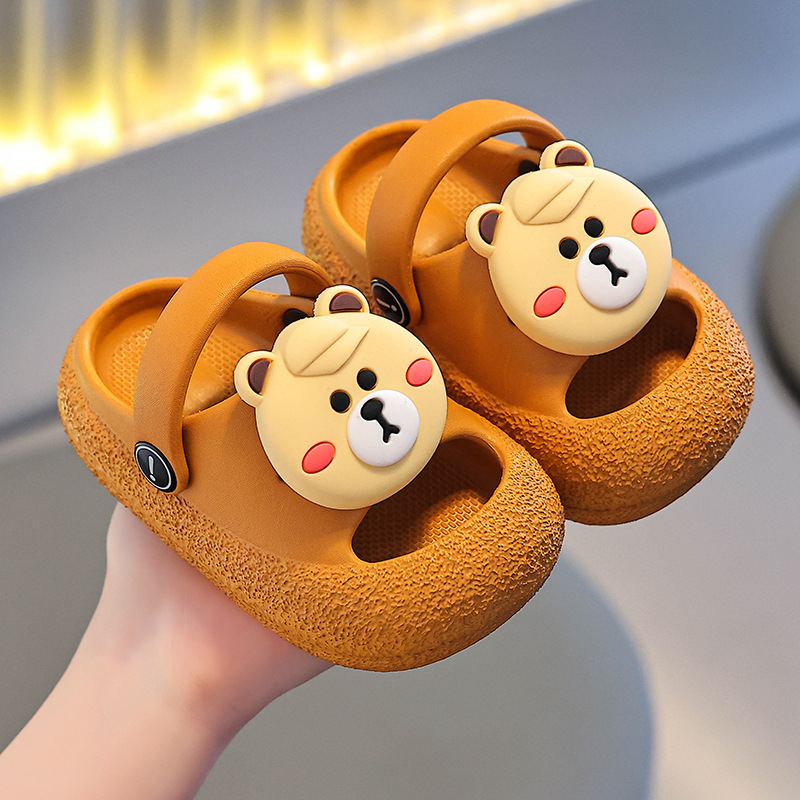 Pantofi cu găuri pentru copii mici, partea superioară EVA și talpa EVA, model cartoon, anti-derapare, vârste 1–6 ani