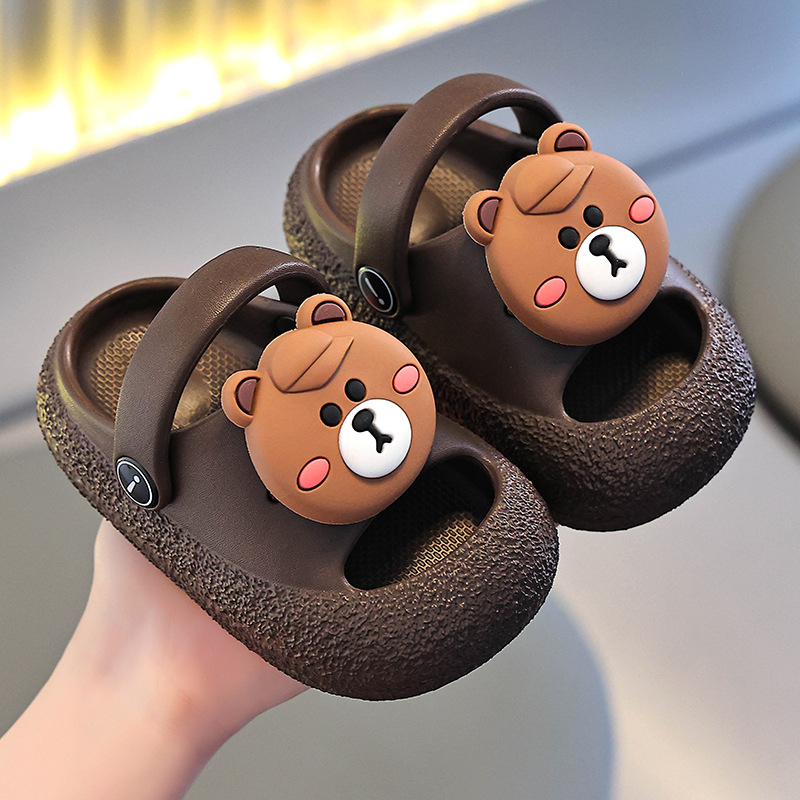 Pantofi cu găuri pentru copii mici, partea superioară EVA și talpa EVA, model cartoon, anti-derapare, vârste 1–6 ani