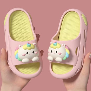 Slapi Unicorn pentru fete – Vară, partea superioară EVA și talpa EVA, uscare rapidă, respirabile, impermeabile (Categorie: Flip-flops; Material Superior: EVA; Material Talpă: EVA; Vârstă: 4–6 ani; Funcții: Quick-dry/Breathable/Waterproof)