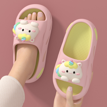 Slapi Unicorn pentru fete – Vară, partea superioară EVA și talpa EVA, uscare rapidă, respirabile, impermeabile (Categorie: Flip-flops; Material Superior: EVA; Material Talpă: EVA; Vârstă: 4–6 ani; Funcții: Quick-dry/Breathable/Waterproof)