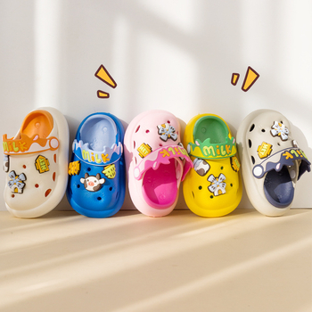 Slapi copii EVA Croc-stil - papuci de interior/exterior cu desene animate, unisex (partea superioară EVA; vârste 7–16; stil Baotou; fără căptușeală)