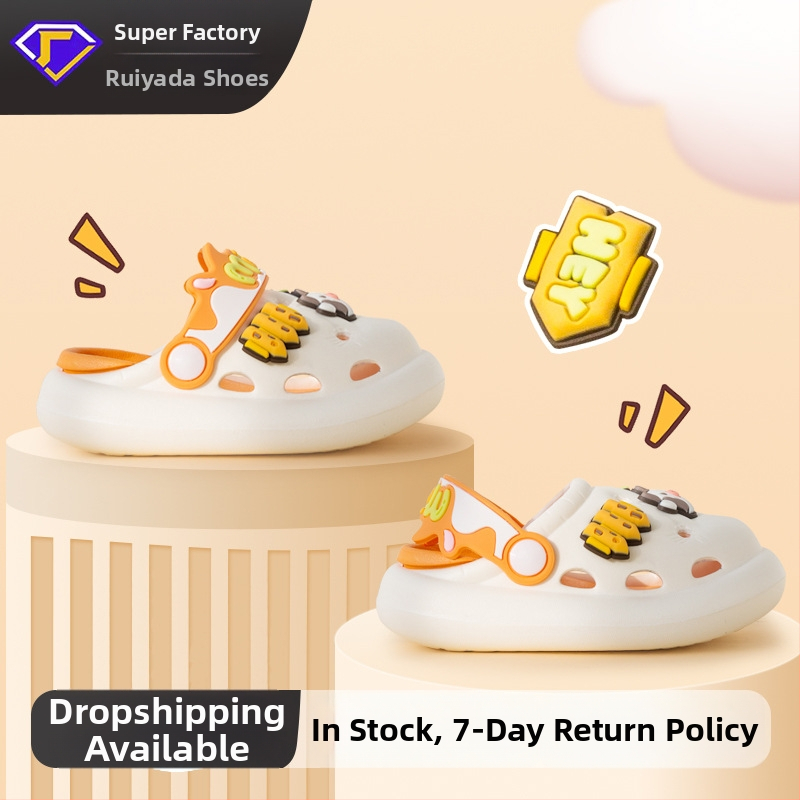 Slapi copii EVA Croc-stil - papuci de interior/exterior cu desene animate, unisex (partea superioară EVA; vârste 7–16; stil Baotou; fără căptușeală)