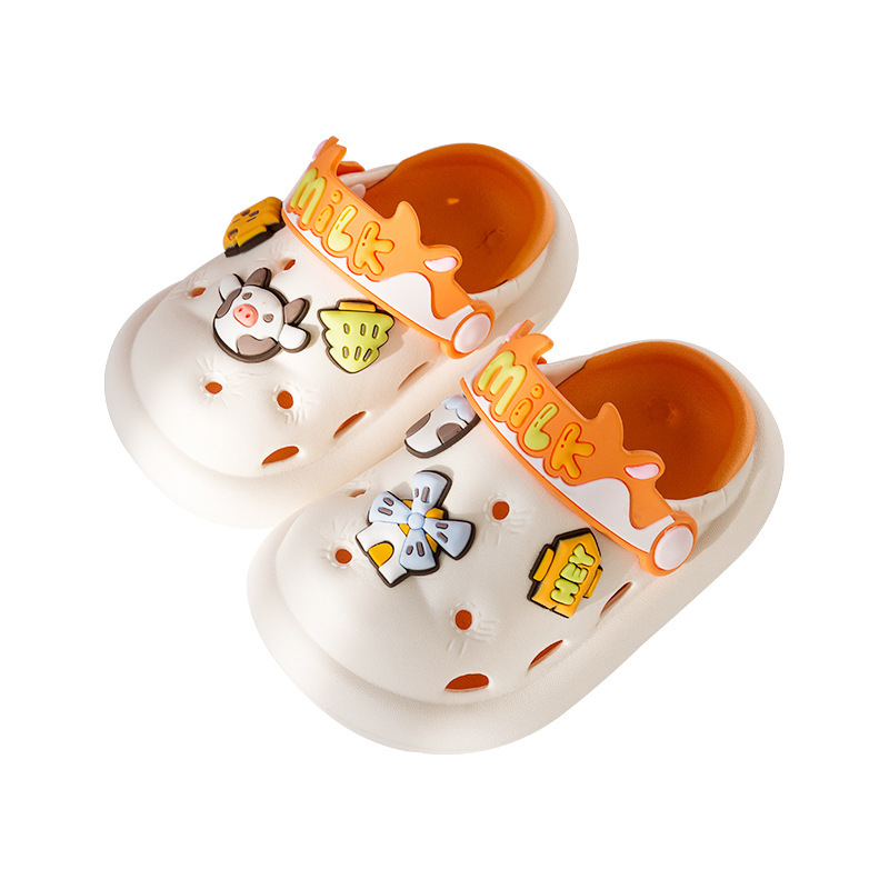 Slapi copii EVA Croc-stil - papuci de interior/exterior cu desene animate, unisex (partea superioară EVA; vârste 7–16; stil Baotou; fără căptușeală)