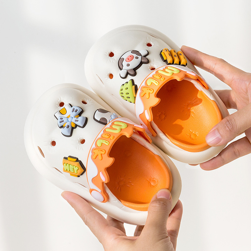 Slapi copii EVA Croc-stil - papuci de interior/exterior cu desene animate, unisex (partea superioară EVA; vârste 7–16; stil Baotou; fără căptușeală)