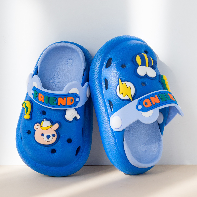 Slapi copii EVA Croc-stil - papuci de interior/exterior cu desene animate, unisex (partea superioară EVA; vârste 7–16; stil Baotou; fără căptușeală)