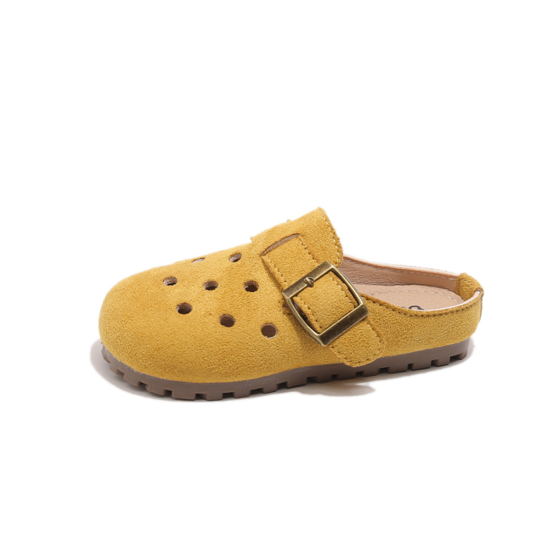 Dječje slip-on sandale za djevojčice, nubuk koža gornji dio, gumena potplat, uzrast 4–16 godina, ljeto 2025, korejski stil, unisex
