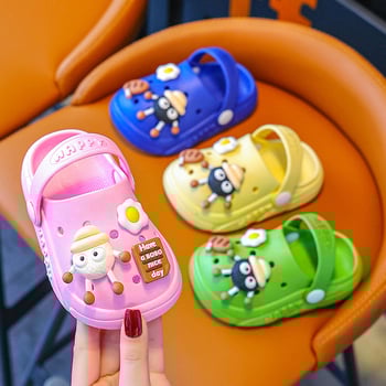 Papuci de interior pentru copii, talpă moale antiderapant, partea superioară din PVC și talpa din PVC, model Cartoon, vară, vârstă 1-6 ani, unisex