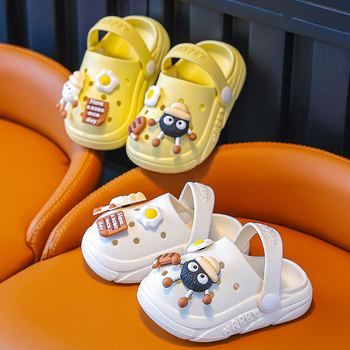 Papuci de interior pentru copii, talpă moale antiderapant, partea superioară din PVC și talpa din PVC, model Cartoon, vară, vârstă 1-6 ani, unisex