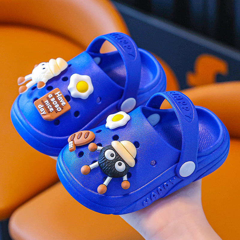 Papuci de interior pentru copii, talpă moale antiderapant, partea superioară din PVC și talpa din PVC, model Cartoon, vară, vârstă 1-6 ani, unisex
