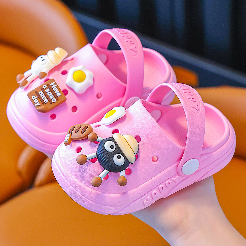 Papuci de interior pentru copii, talpă moale antiderapant, partea superioară din PVC și talpa din PVC, model Cartoon, vară, vârstă 1-6 ani, unisex