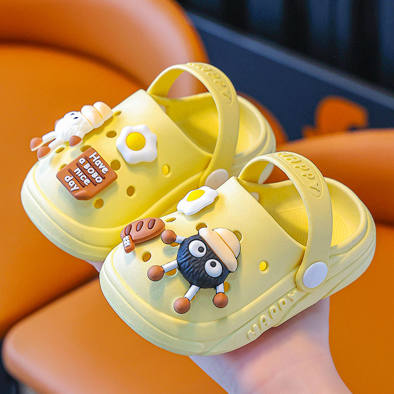 Papuci de interior pentru copii, talpă moale antiderapant, partea superioară din PVC și talpa din PVC, model Cartoon, vară, vârstă 1-6 ani, unisex
