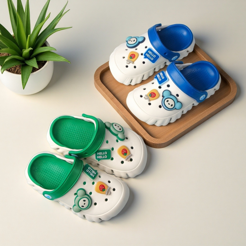 Dječje sandale za plažu - EVA gornji dio, unisex sandale s rupicama, stil Cartoon Paradise, za uzrast 2–3 godine