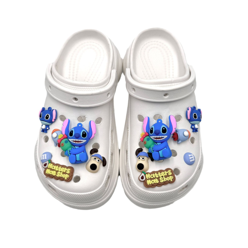 Gyerek Crocs-stílusú cipő kiegészítők – DIY dekoratív elemek, koreai cartoon stílus, modell LS-051; kompatibilis a szandálokkal, textilcipőkkel és papucsokkal; szezonok: nyár, tavasz, ősz