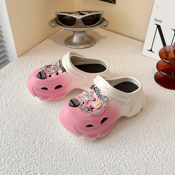 Dječje ljetne cipele 2025 – novi model s metalnim lancem i zvjezdanim gradijentom, perforirane slip-on s debelim potplatom