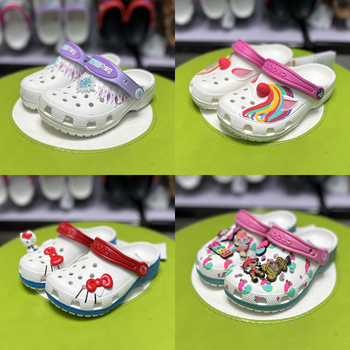 Vaikų Crocs stiliaus sandalai, unisex, EVA viršus ir padas, vasaros sezonui, raštai Cartoon/Kamufliav/Lankelė, anti-slip