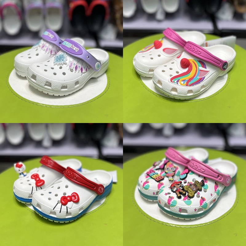 Vaikų Crocs stiliaus sandalai, unisex, EVA viršus ir padas, vasaros sezonui, raštai Cartoon/Kamufliav/Lankelė, anti-slip