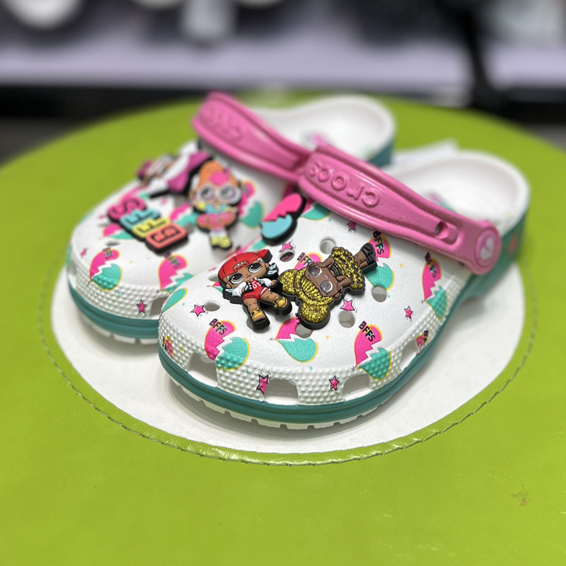 Vaikų Crocs stiliaus sandalai, unisex, EVA viršus ir padas, vasaros sezonui, raštai Cartoon/Kamufliav/Lankelė, anti-slip