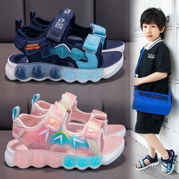 Dječje ljetne sandale s Velcro kopčom, unisex, umjetna koža, PVC đon, otvoreni prst, za plažu