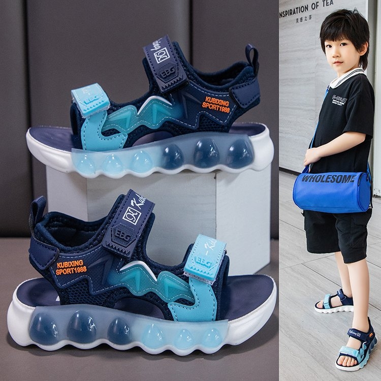 Dječje ljetne sandale s Velcro kopčom, unisex, umjetna koža, PVC đon, otvoreni prst, za plažu