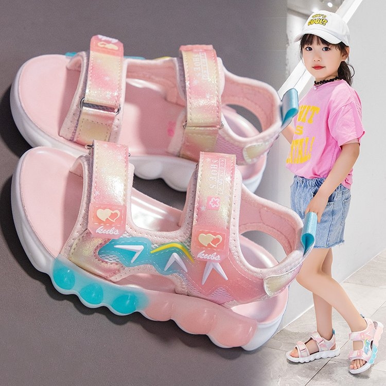 Dječje ljetne sandale s Velcro kopčom, unisex, umjetna koža, PVC đon, otvoreni prst, za plažu