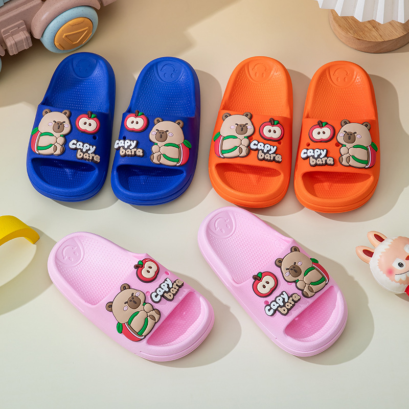 Flip-flopai su PVC viršūnėmis ir PVC padu, cartoon raštas, atsparūs slydimui