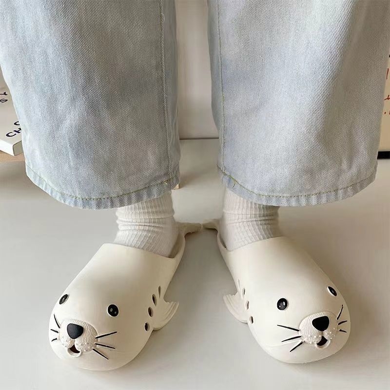 Vaikų klogs su piešiniu fokos, 1–3 metų, PVC viršus ir padas, atsparūs slydimui, pavasario stilius