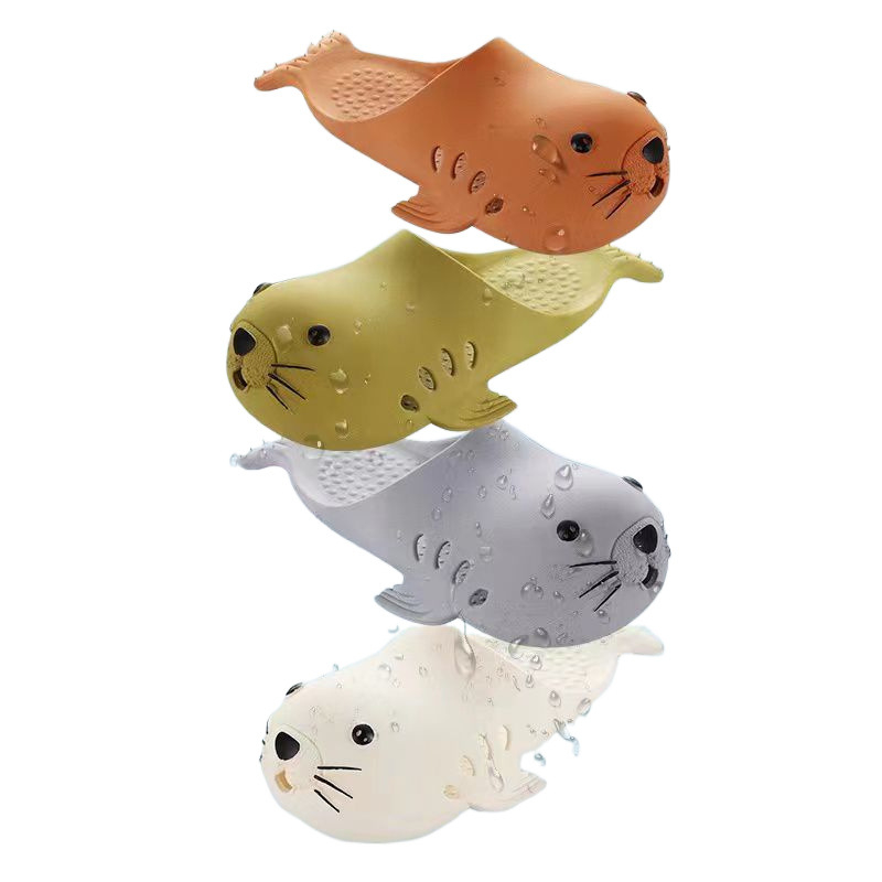 Vaikų klogs su piešiniu fokos, 1–3 metų, PVC viršus ir padas, atsparūs slydimui, pavasario stilius