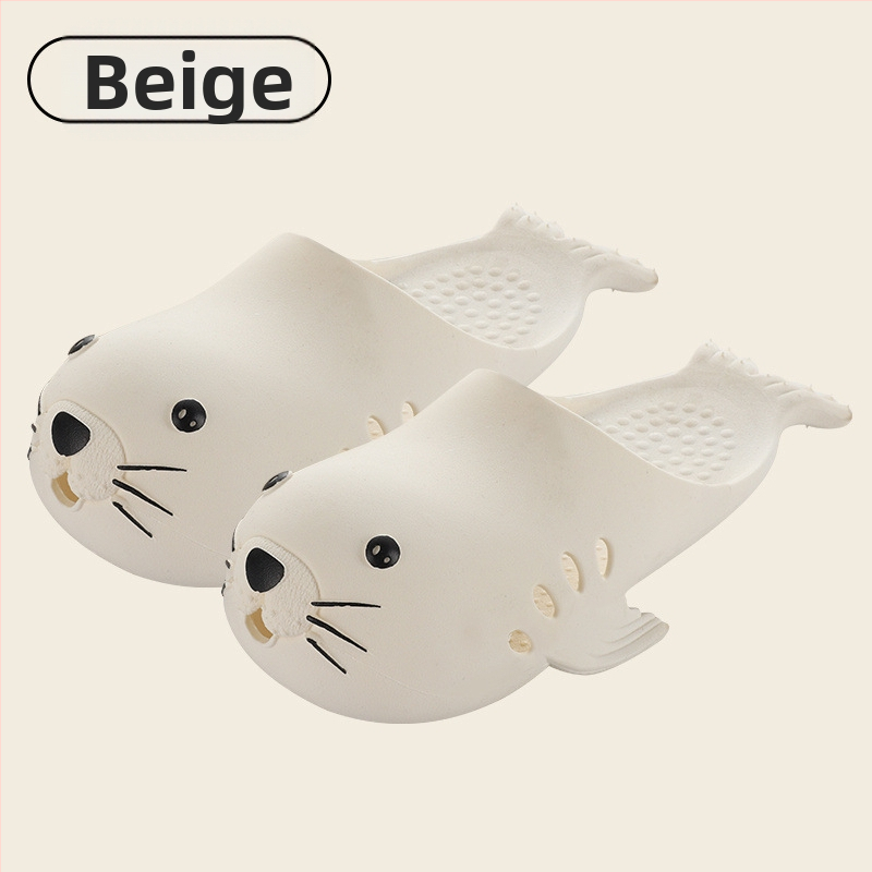 Vaikų klogs su piešiniu fokos, 1–3 metų, PVC viršus ir padas, atsparūs slydimui, pavasario stilius