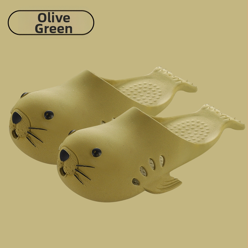 Vaikų klogs su piešiniu fokos, 1–3 metų, PVC viršus ir padas, atsparūs slydimui, pavasario stilius