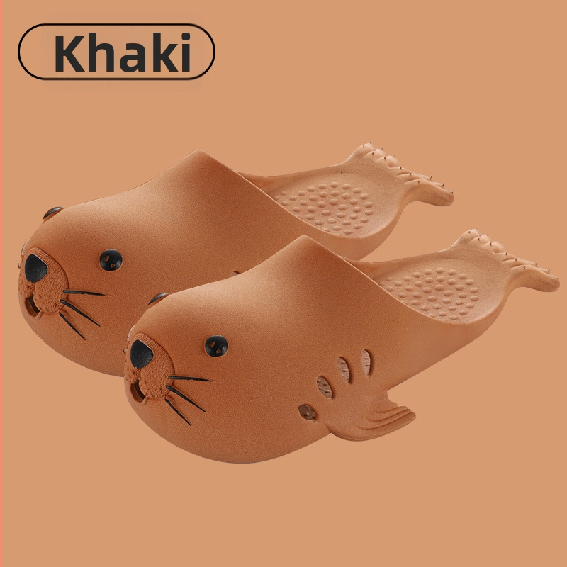 Vaikų klogs su piešiniu fokos, 1–3 metų, PVC viršus ir padas, atsparūs slydimui, pavasario stilius