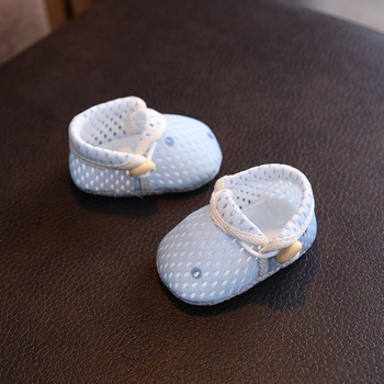Παπούτσια βρεφών για προ-περπάτημα, επάνω μέρος με πλέγμα, σόλα από ύφασμα, εσωτερικό από πλεκτό ύφασμα, στρογγυλή μύτη