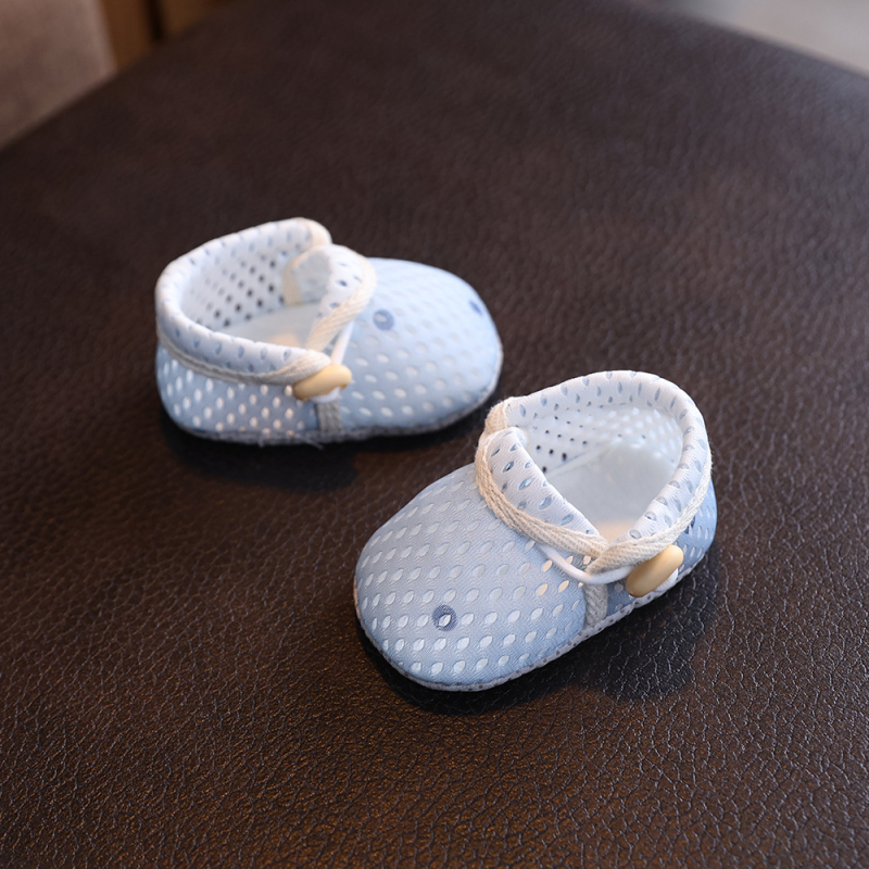 Παπούτσια βρεφών για προ-περπάτημα, επάνω μέρος με πλέγμα, σόλα από ύφασμα, εσωτερικό από πλεκτό ύφασμα, στρογγυλή μύτη